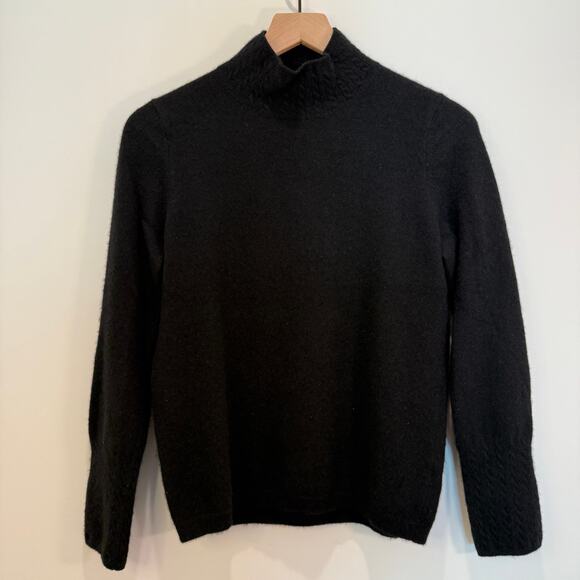 VTG Pendleton Cashmere Sweater Women's Med Mockneck Black 100% Cashmere Vintage - Picture 1 of 11